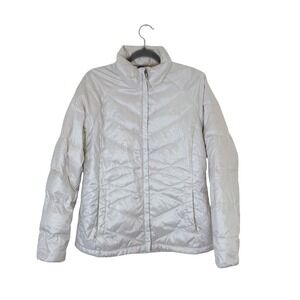 The North Face Aconcagua Down 550 Jacket L White Cream Quilted Insulated